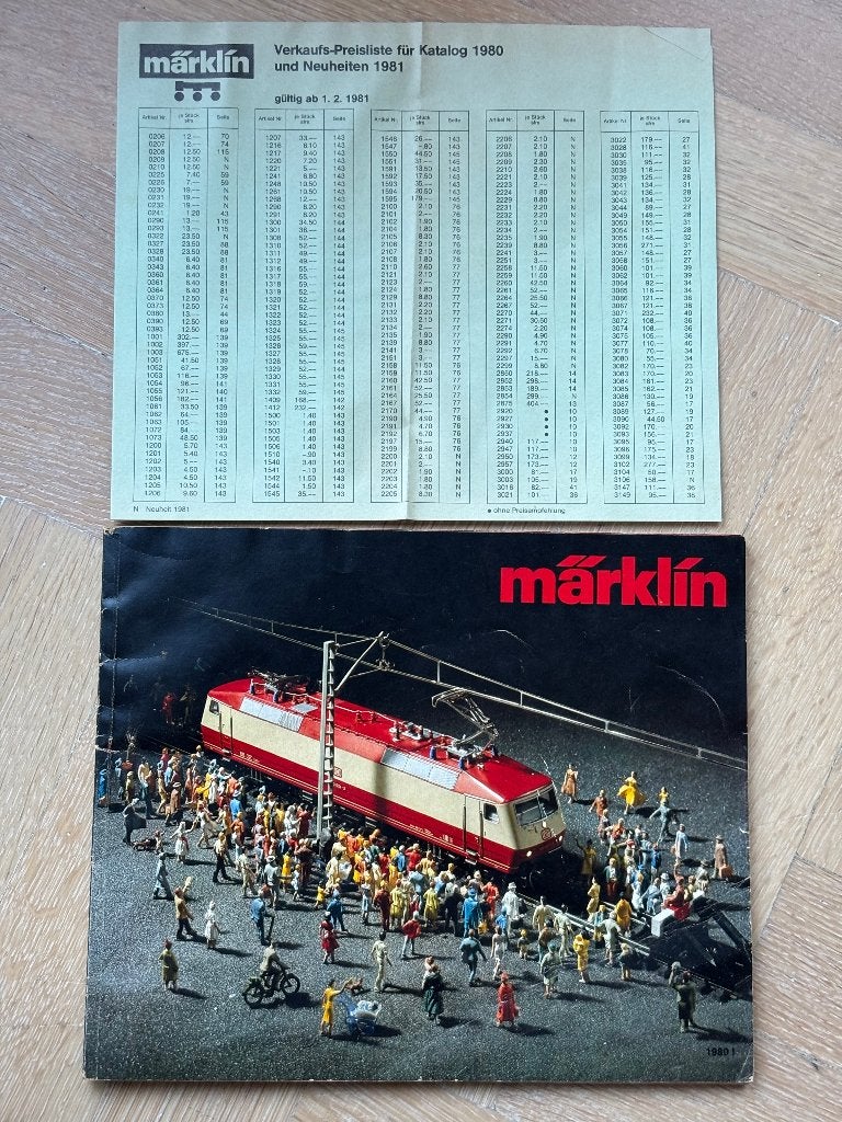 Märklin catalogus 1980 Italiaans met prijslijst, Wisselstroom, Gebruikt, Märklin, Boek, Tijdschrift of Catalogus