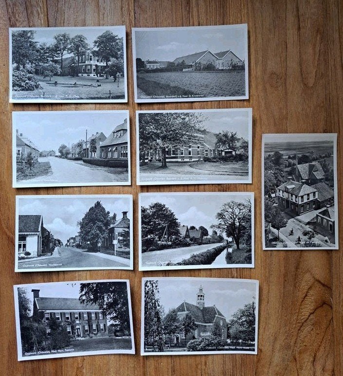Oostwold Oldamt ongelopen 9 x met div. boerderijen, Ophalen of Verzenden, 1940 tot 1960, Ongelopen, Groningen