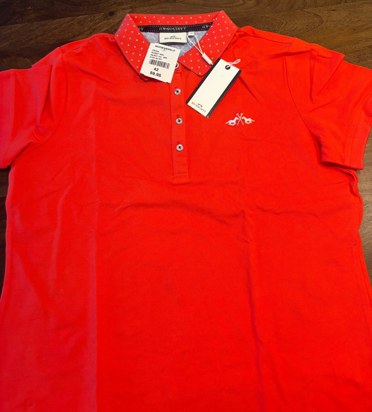 Hv society polo, Rood, L, Verzenden, Zo goed als nieuw