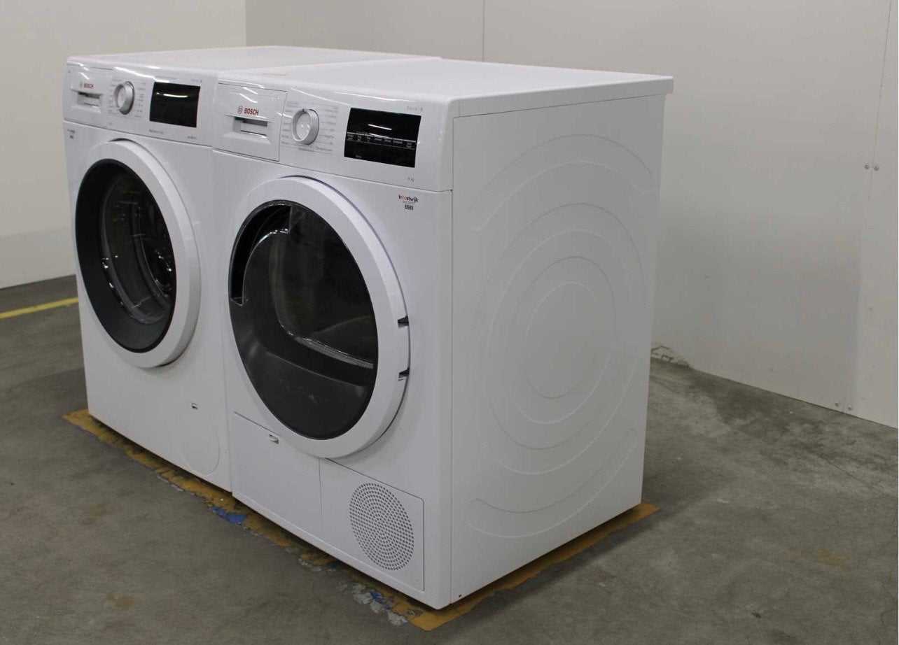 Bosch Serie 6 Wasmachine WAT28640NL & Droger WTG86460NL, 8 tot 10 kg, Ophalen of Verzenden, Zo goed als nieuw, 85 tot 90 cm