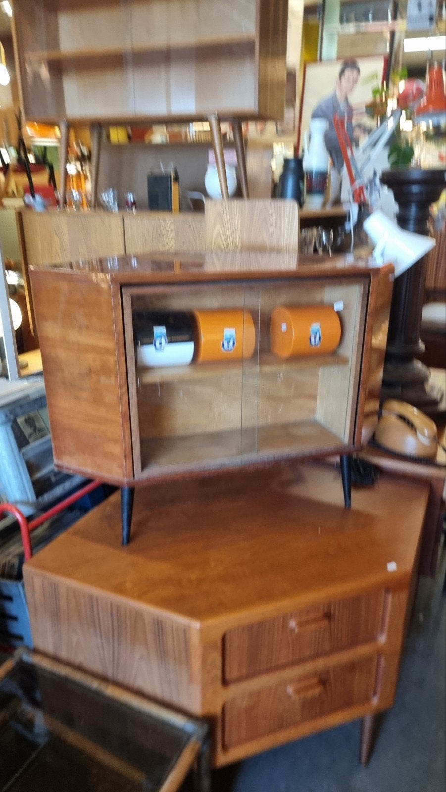 vintage hoekkast met draaibare bar, ,, Ophalen of Verzenden, Zo goed als nieuw, ,