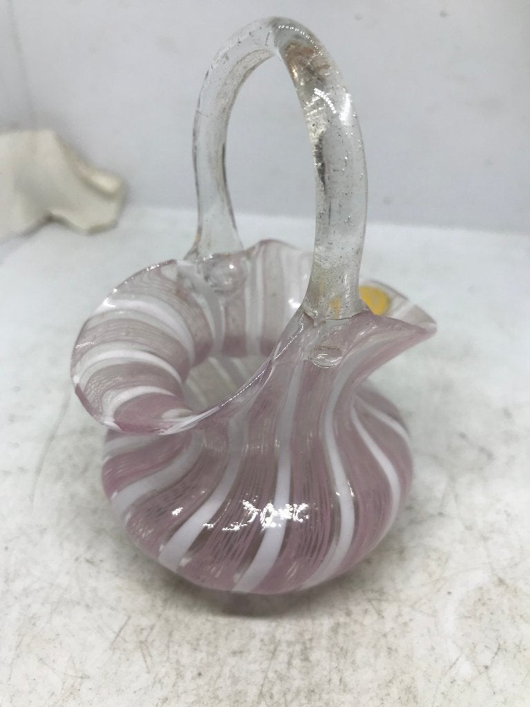 italy bloemen fruit mand filigrain glas mid century design, Ophalen of Verzenden