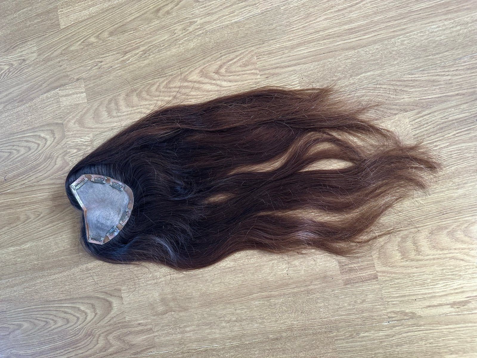 V-part Lace Topper Haarstuk | 100% Remy Human Hair, Ophalen of Verzenden, Gebruikt, Pruik of Haarverlenging