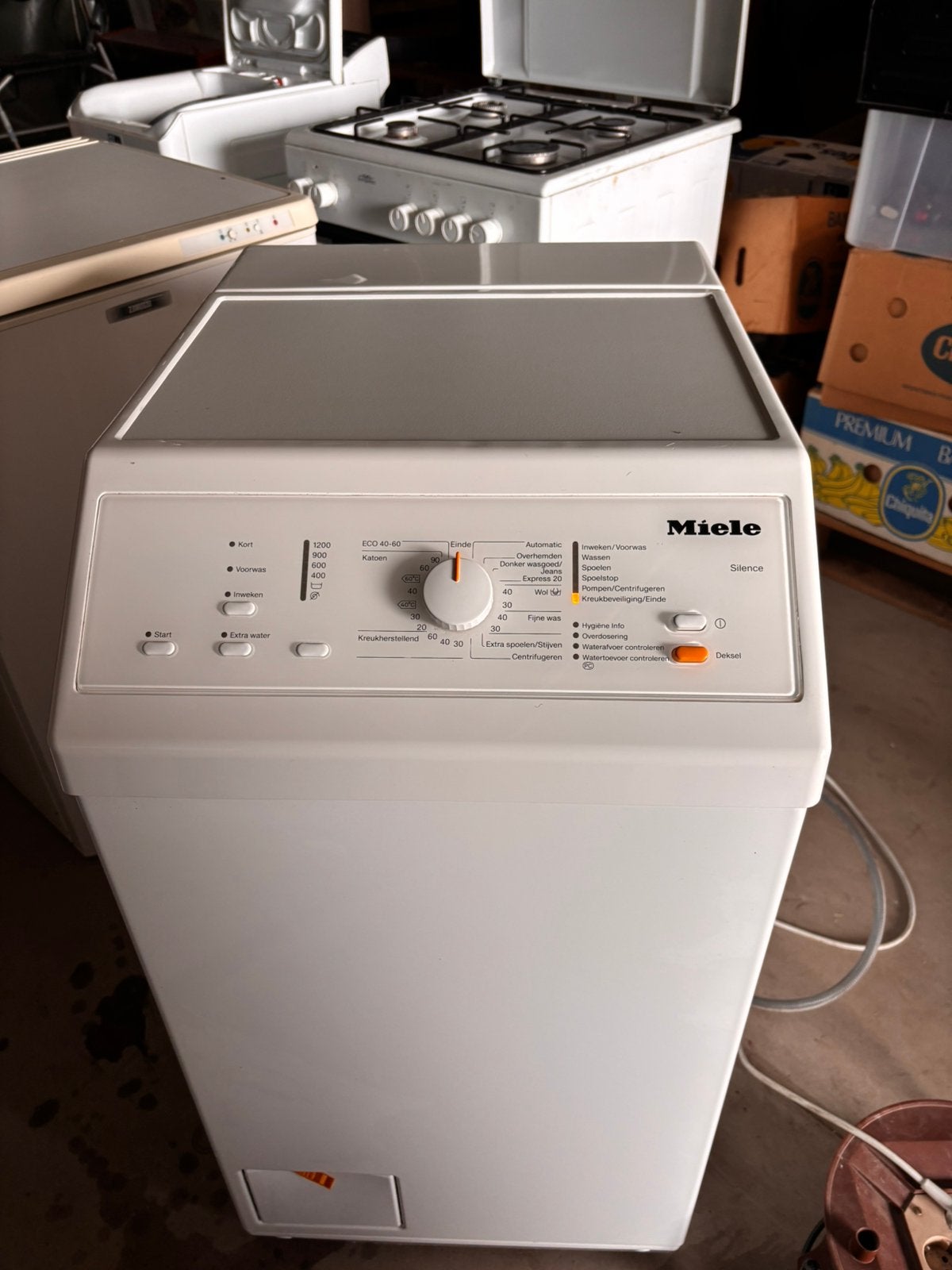 Miele WW 610 WCS bovenlader wasmachine, Ophalen, 1200 tot 1600 toeren, Gebruikt, 4 tot 6 kg