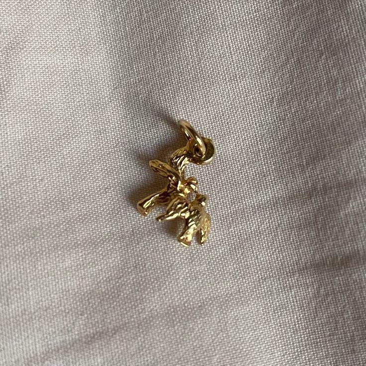 Vintage vogel gouden hanger lovebirds 9k goud, Verzenden, Zo goed als nieuw, Goud, Overige merken