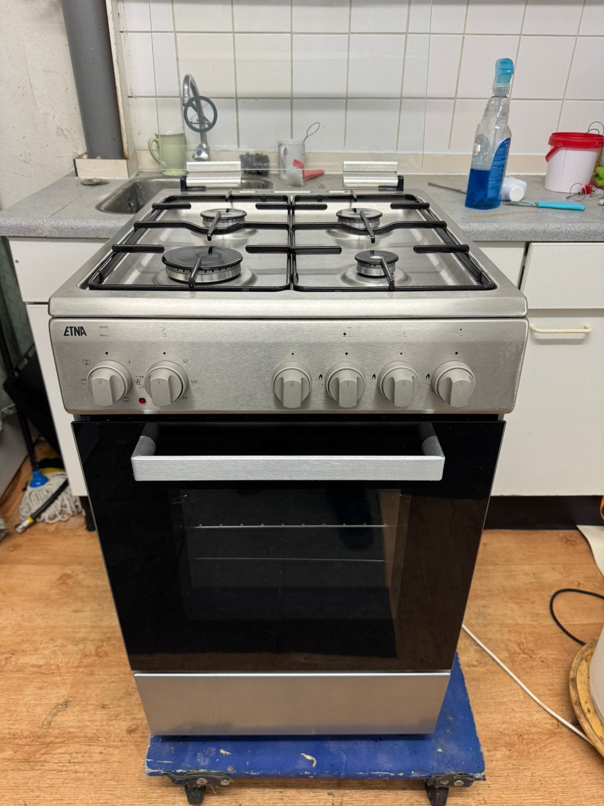 ETNA RVS Gasfornuis | Smalle Model 50cm | Schoon, Witgoed en Apparatuur, Fornuizen, Ophalen, Gebruikt, Minder dan 85 cm, 4 kookzones