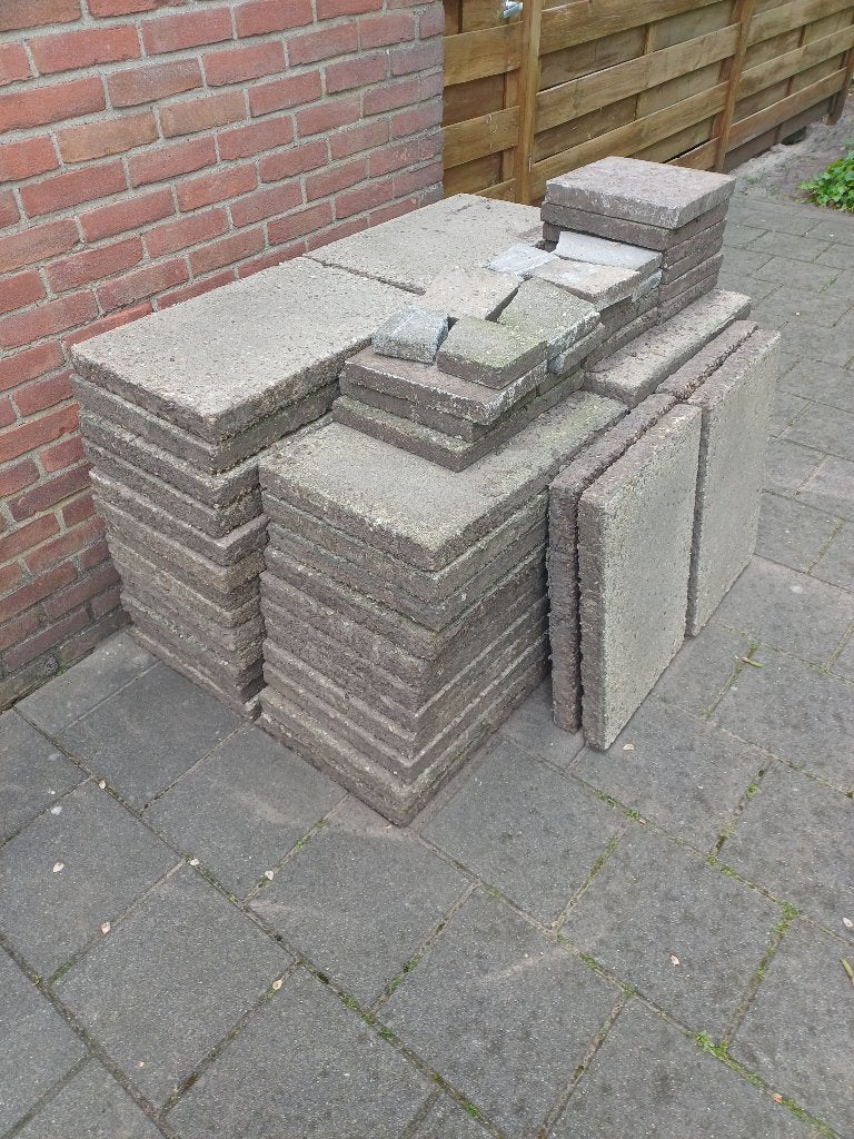 Tuintegels, Tuin en Terras, Tegels en Klinkers, Ophalen, Gebruikt, 10 m² of meer, Beton