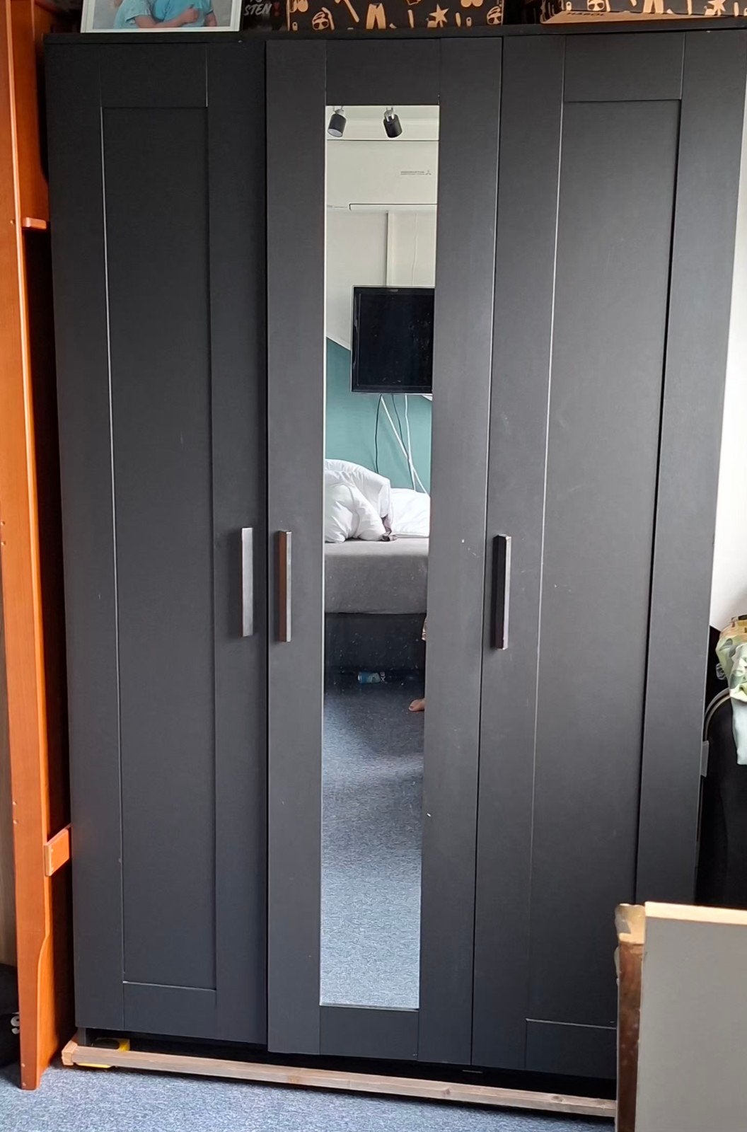 brimnes kast ikea 117X190 cm. zwart, Ophalen, Gebruikt, 25 tot 50 cm, 150 tot 200 cm