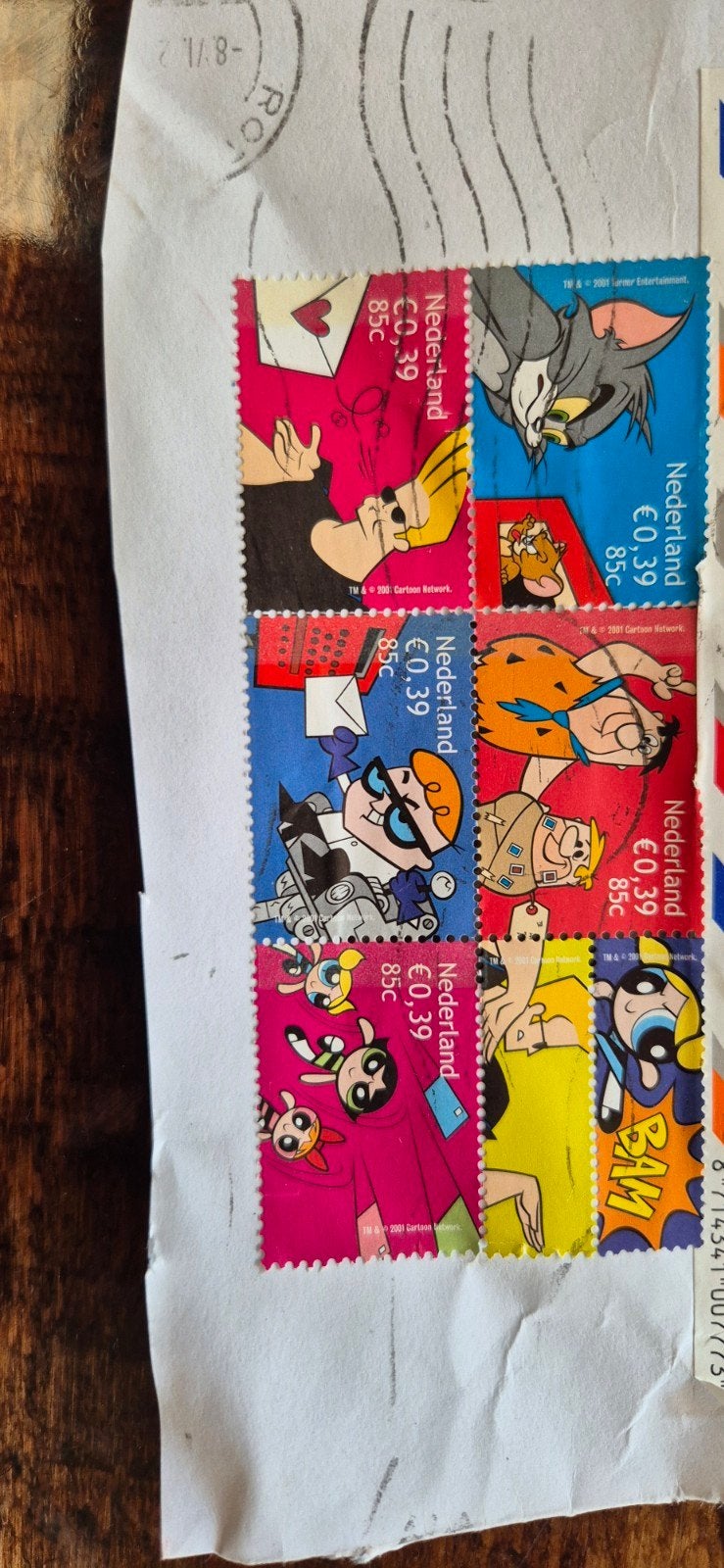 Gestempelde postzegels met Cartoon Network figuren, Postzegels en Munten, Ophalen of Verzenden, Na 1940, Gestempeld