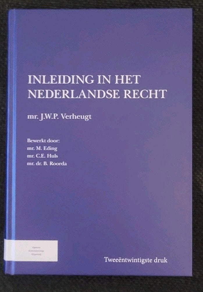Inleiding in het Nederlandse Recht - Studieboek 22ste druk, Ophalen of Verzenden, Nieuw, J.W.P. Verheugt