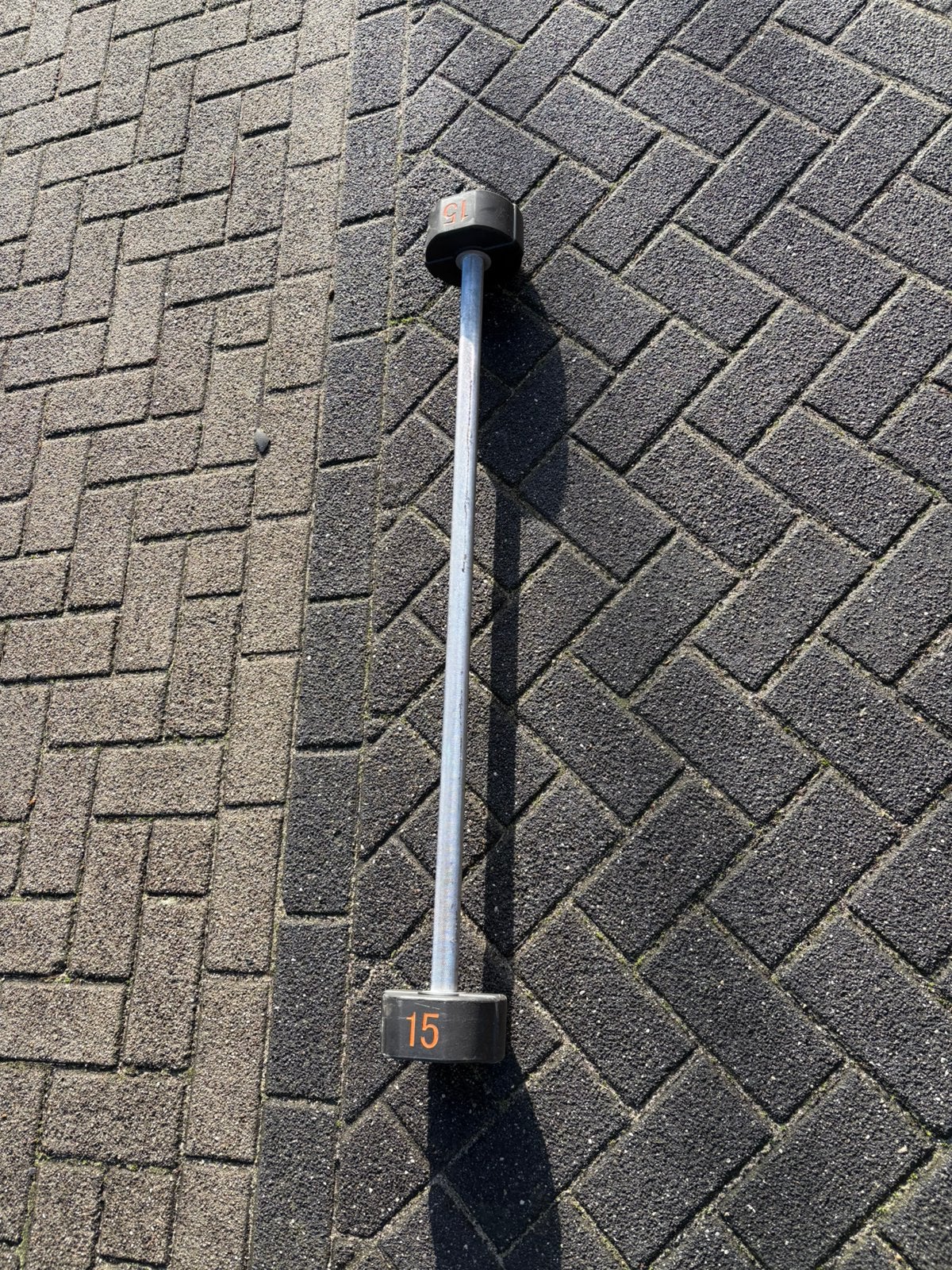 Lifemaxx vaste halter stang 15 kg gewicht, Sport en Fitness, Fitnessmaterialen, 15 kg, Gebruikt, Halterstangen, Ophalen of Verzenden
