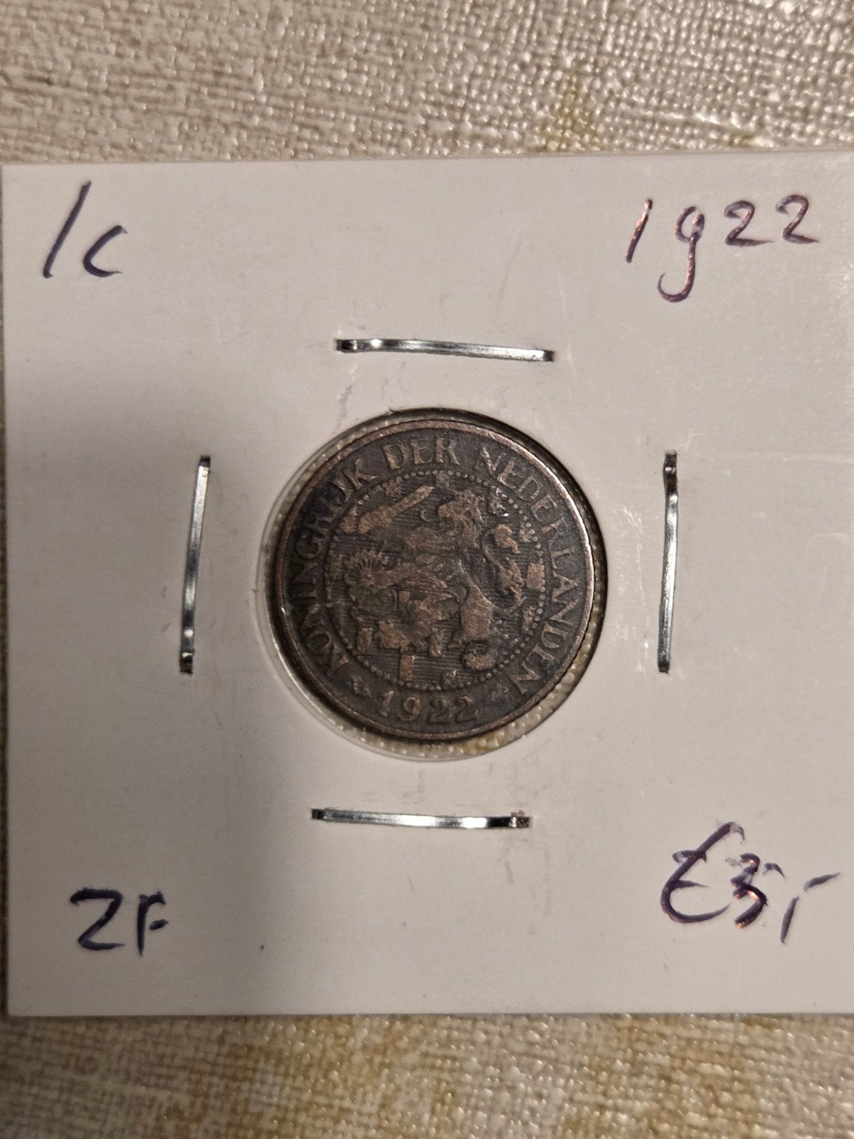 Nederland 1 Cent 1922 Koningin Wilhelmina, Postzegels en Munten, Munten | Nederland, Ophalen of Verzenden, Koningin Wilhelmina