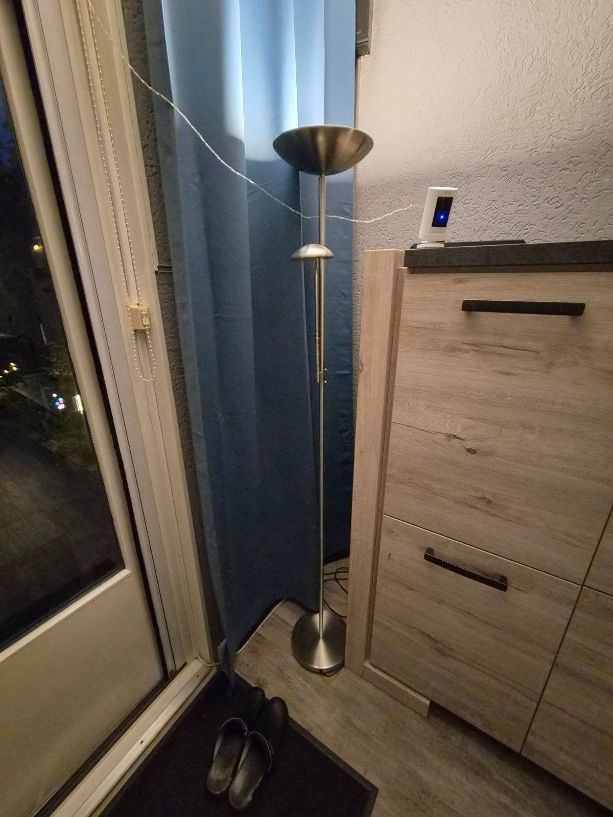 2 vloerlamp te koop Moderne staande lamp met leeslamp - gebo, Gebruikt, Overige fittingen, Ophalen of Verzenden, Metaal