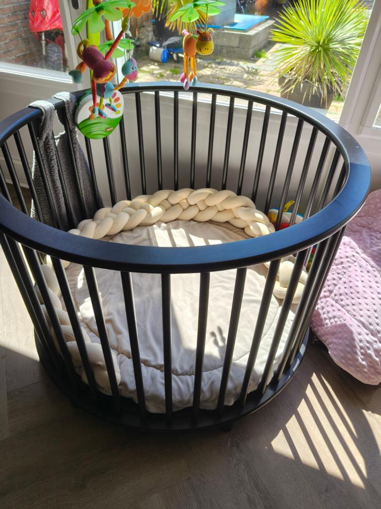 Bopita Box Rond Zwart met Luxe Boxkleed en Accessoires, Kinderen en Baby's, Boxen, Ophalen, Zo goed als nieuw, Rond, Boxkleed
