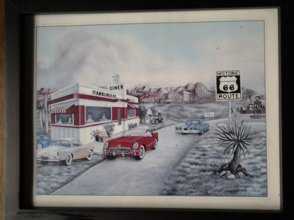 Kunstprint Amerikaans thema 4 st, Ophalen of Verzenden