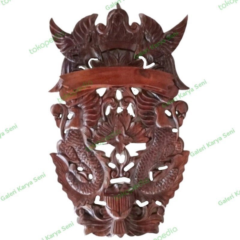 Blawong Wandhouder voor 3 Keris Teak Hout Kris Krissen BW04, Hout, Bruin, Handgemaakt, Verzenden