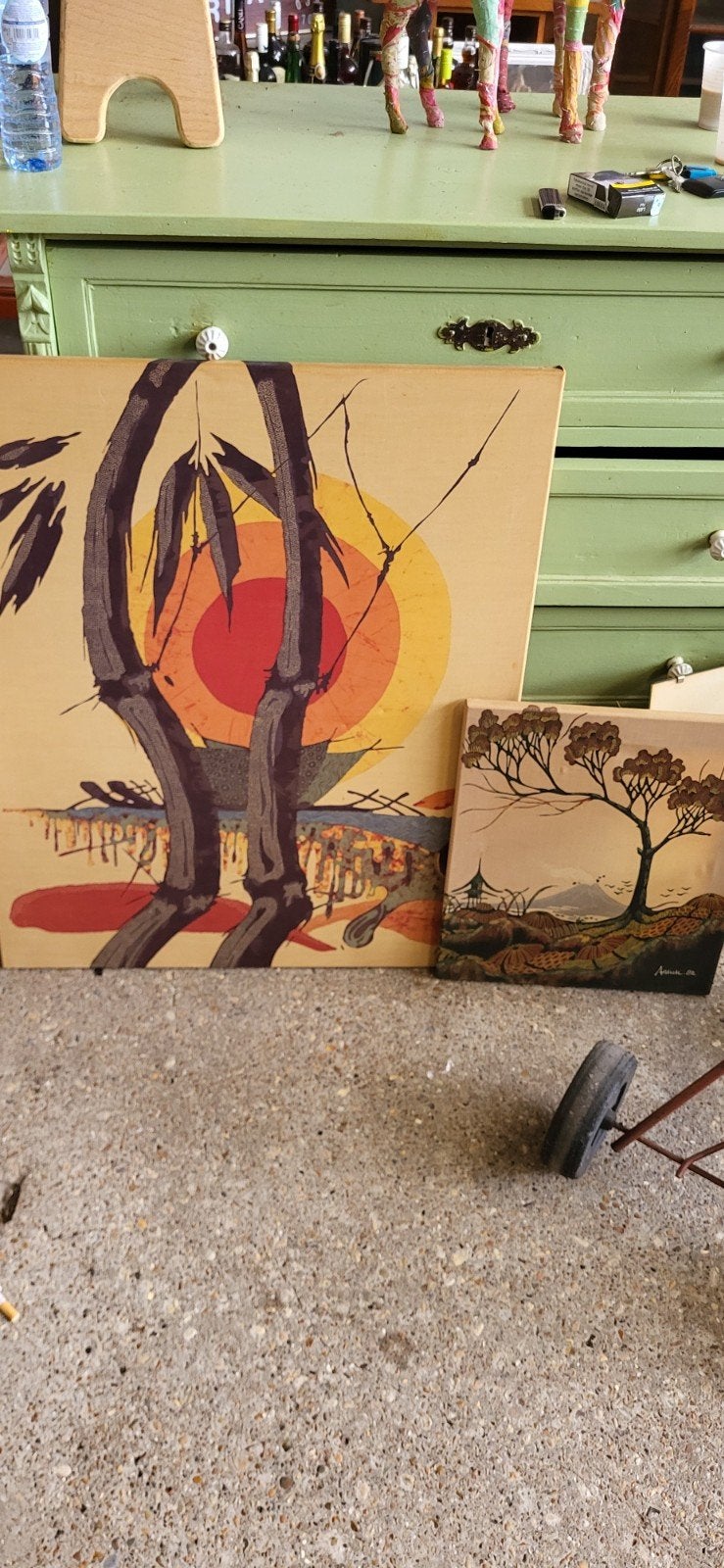 Aziatische kunst: Bamboe en Landschap schilderijen, Ophalen of Verzenden