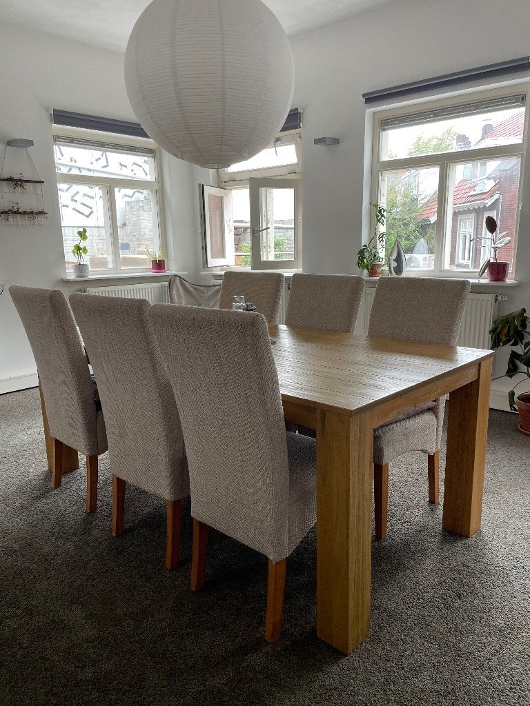 6 Eetkamer stoelen, Ophalen, Gebruikt, Overige kleuren, Stof