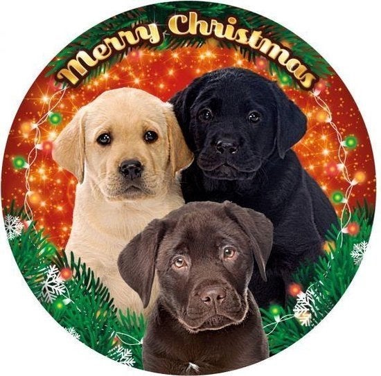 Merry Christmas LED-lamp labrador pups, Ophalen of Verzenden, Nieuw
