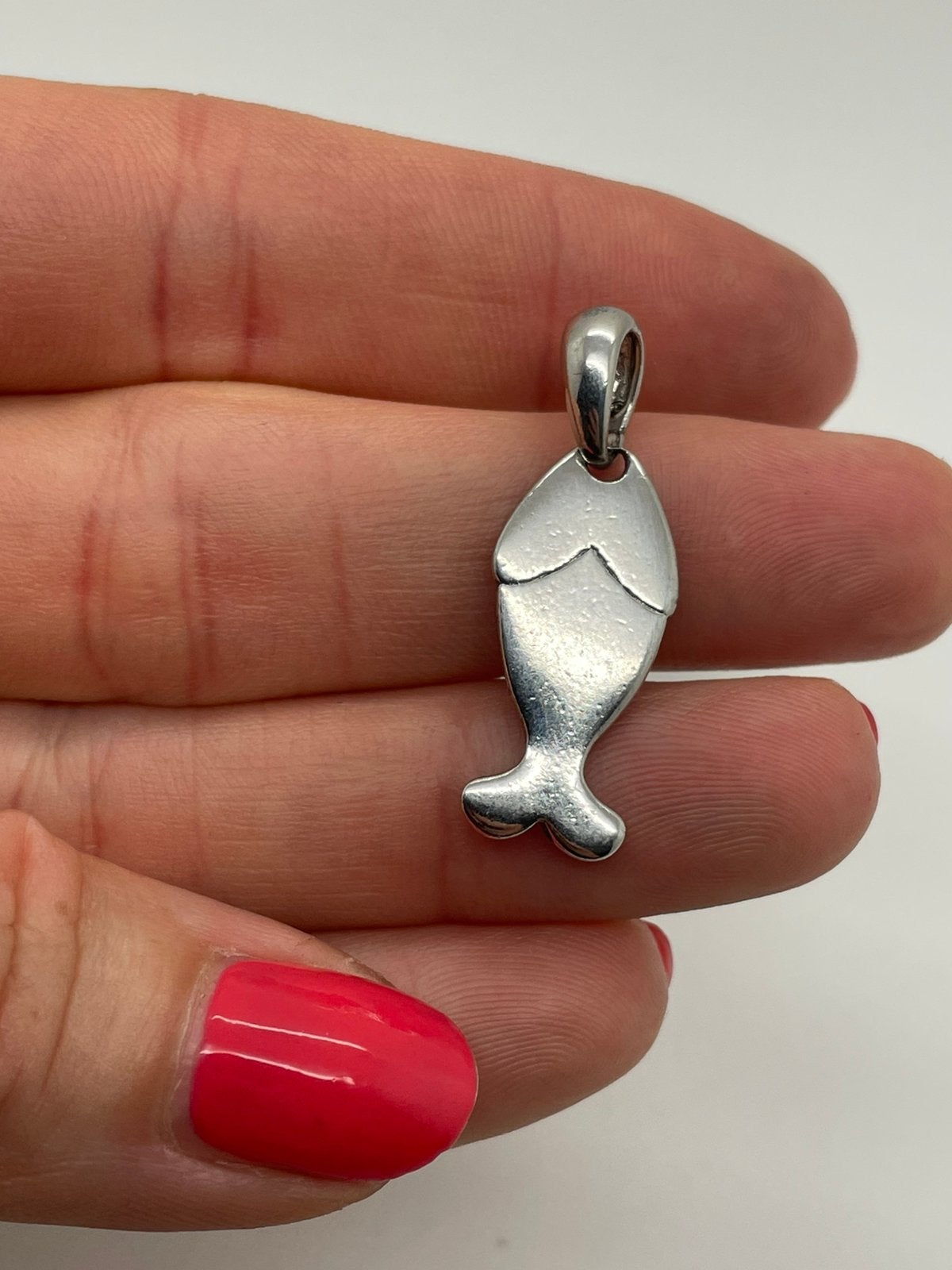E816 Prachtige zilveren hanger vis, Ophalen of Verzenden, X, Zilver, Dier