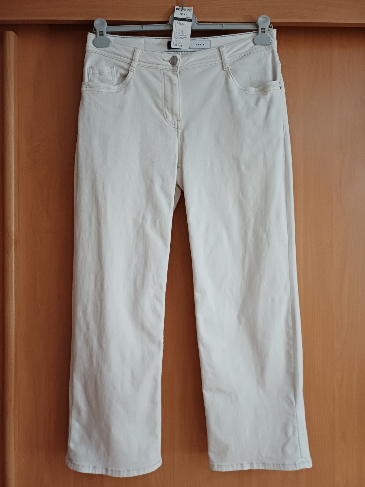 Te koop: Cecil denim broek - Mt.29/28 Offwhite, Maat 38/40 (M), Wit, Ophalen of Verzenden, Zo goed als nieuw