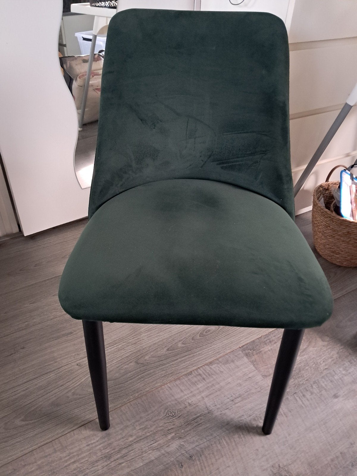 Groene velvet stoel, Ophalen, Zo goed als nieuw, Overige kleuren, Eén