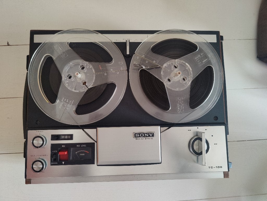 Sony TC-106 Bandrecorder met stofkap en banden, Ophalen, Bandrecorder, Met stofkap