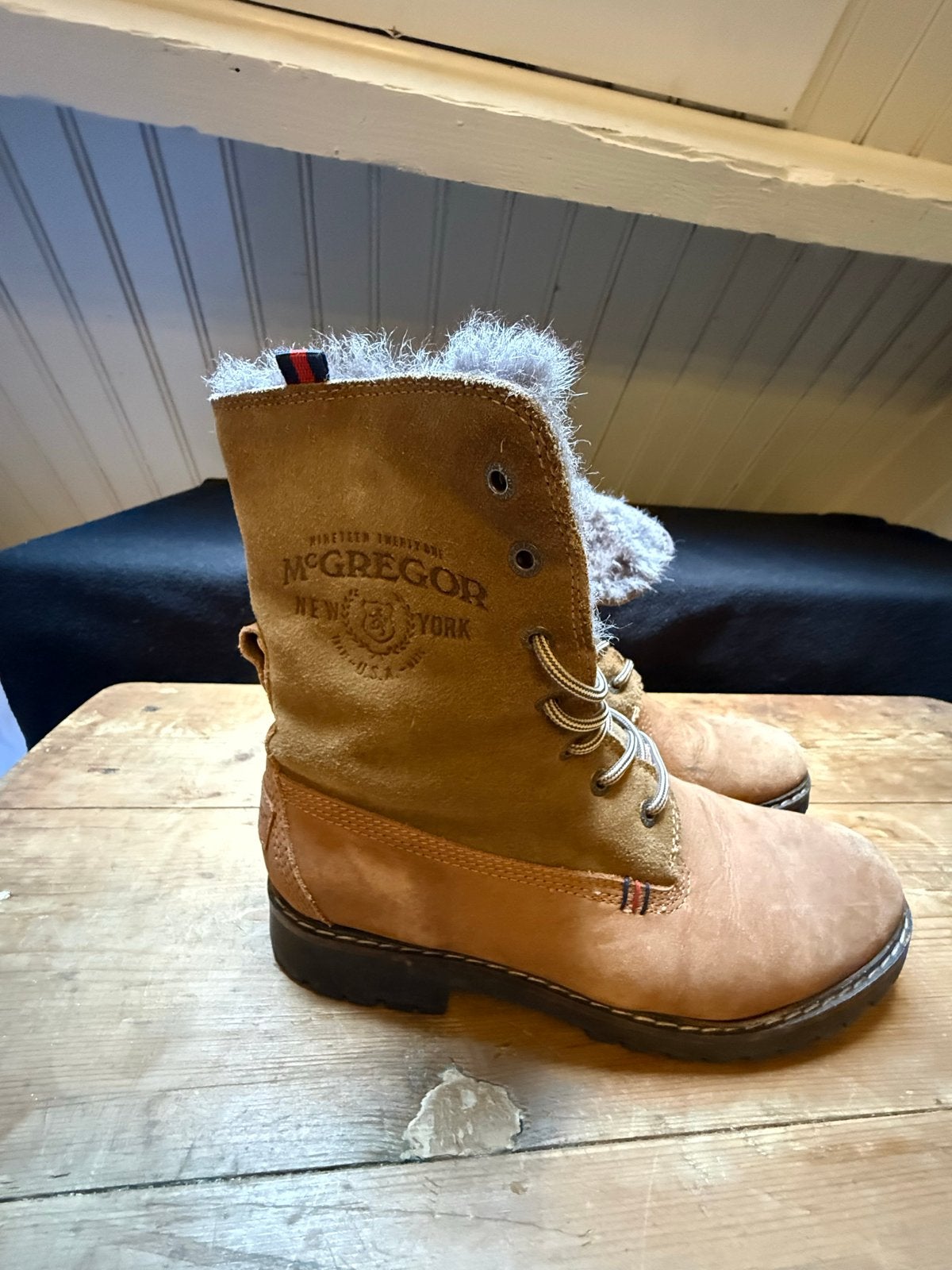 McGregor winterlaarzen met bont - Maat 41, Ophalen of Verzenden, Gedragen, Bruin, Lage of Enkellaarzen