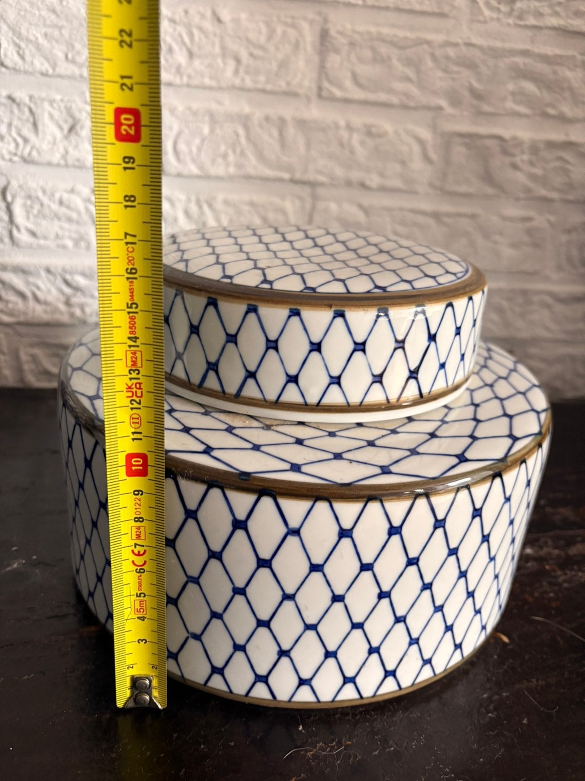 Blauw wit pot met deksel, Huis en Inrichting, Woonaccessoires | Vazen, Ophalen, Zo goed als nieuw, Met deksel, Blauw