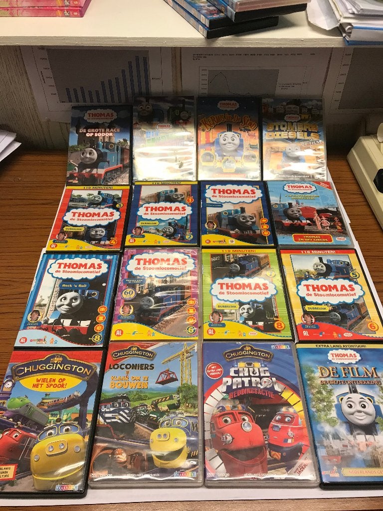T.K nog 15 DVD' s van Thomas de Stoomlocomotief zie lijst, Alle leeftijden, Ophalen of Verzenden, Gebruikt, Tv-serie