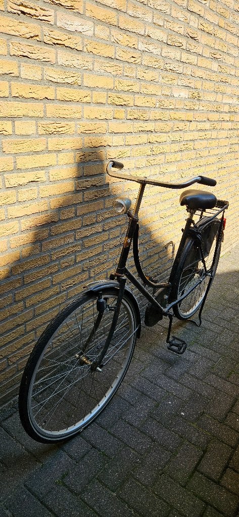 Zwarte damesfiets met terugtraprem, Ophalen, Terugtraprem, Onbekend, 53 tot 56 cm