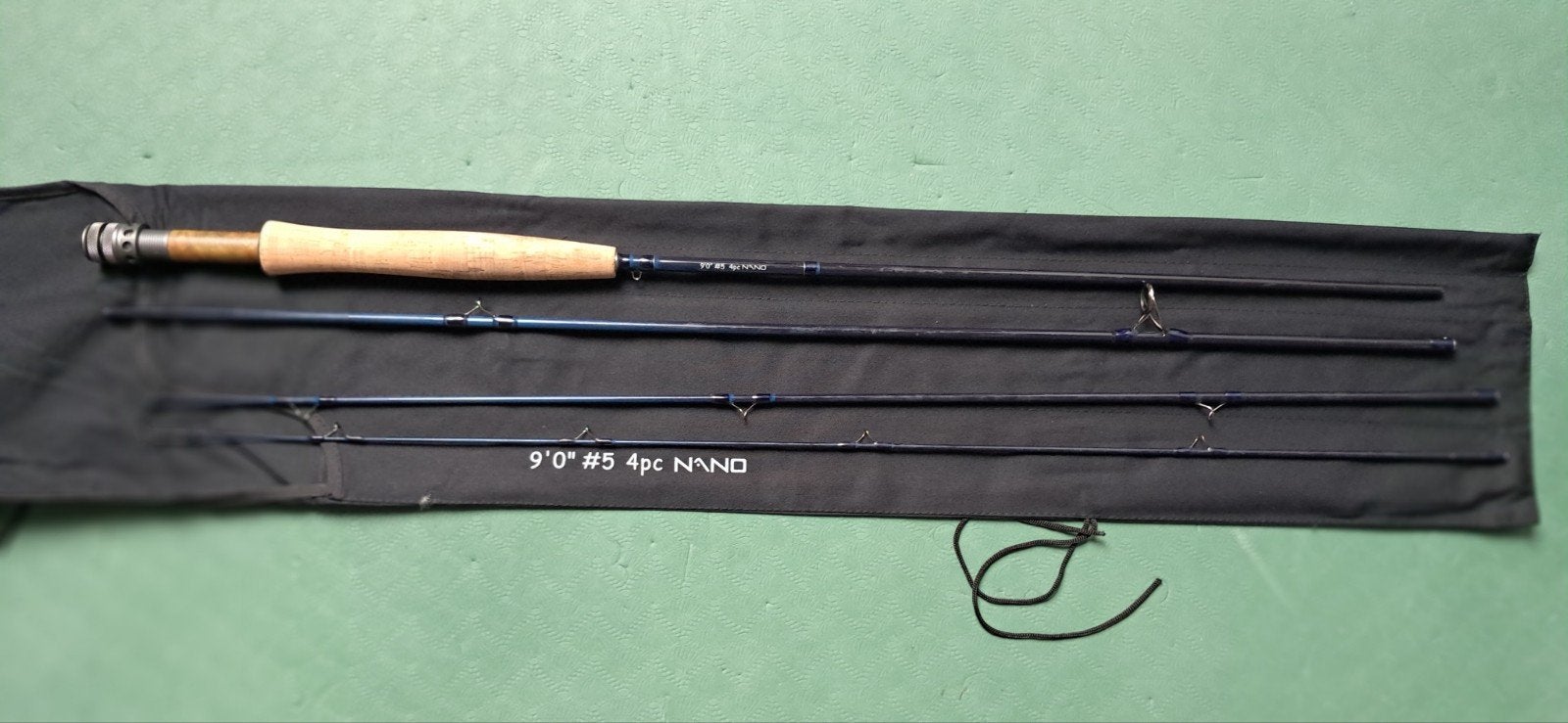 Vliegvishengel 9'0" #5 4pc NANO - 4pcs  Zgan, Watersport en Boten, Ophalen of Verzenden, Zo goed als nieuw, Overige typen