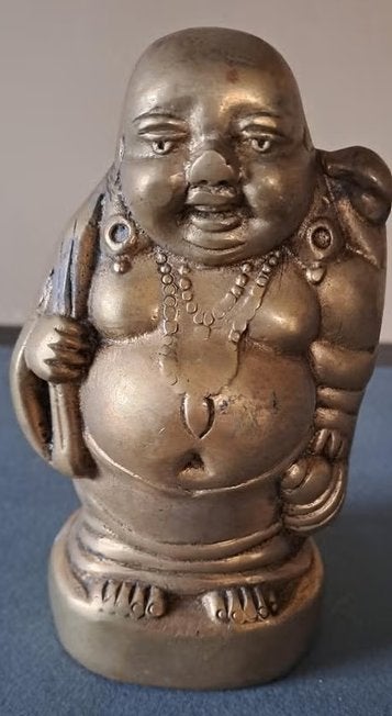 Zwaar koperen Boeddhabeeld., Antiek en Kunst, Ophalen of Verzenden, Koper