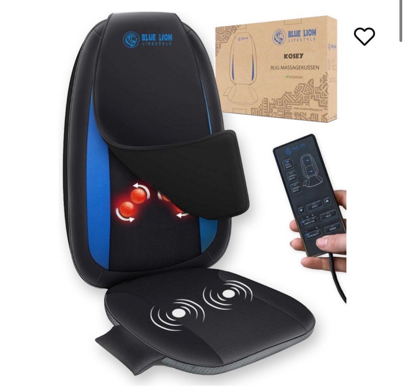 Blue Lion Lifestyle Kosey Rugmassagekussen - Nieuw, Sport en Fitness, Ophalen of Verzenden, Nieuw, Massagestoel of Kussen