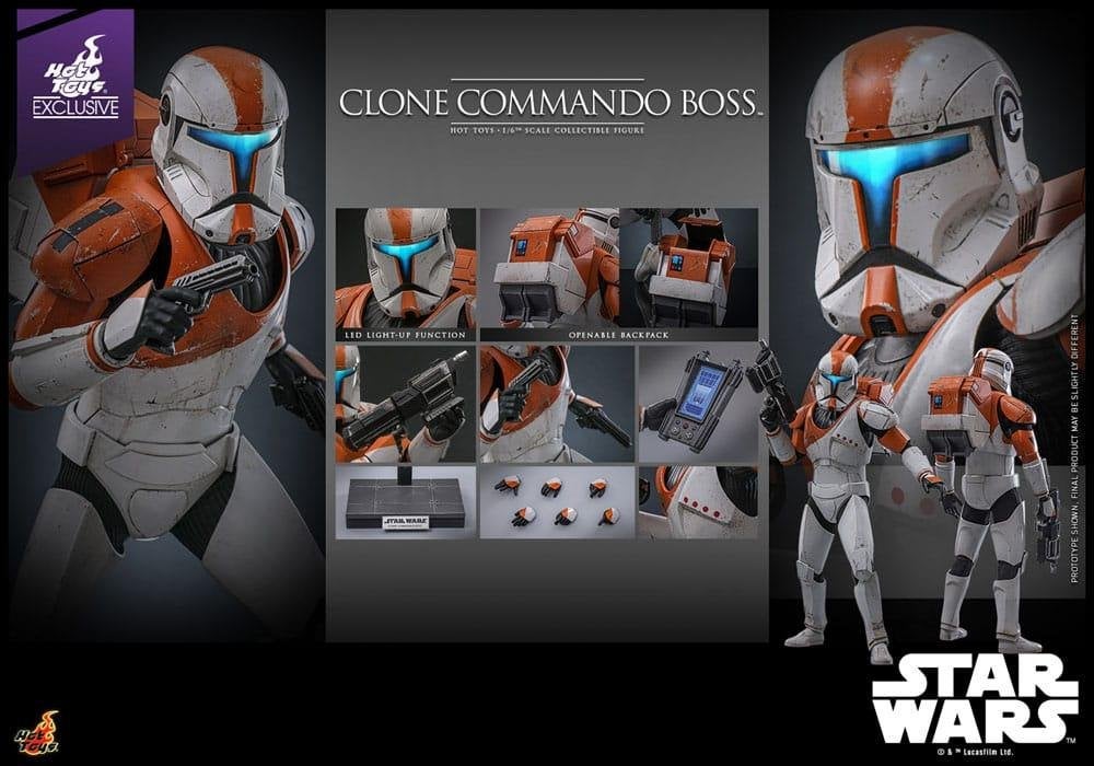 Hot Toys TMS151 Star Wars The Clone Wars Clone Commando Boss, West Campus 1 76863 Herxheim (DE), Heo GmbH, Nieuw, Ophalen of Verzenden