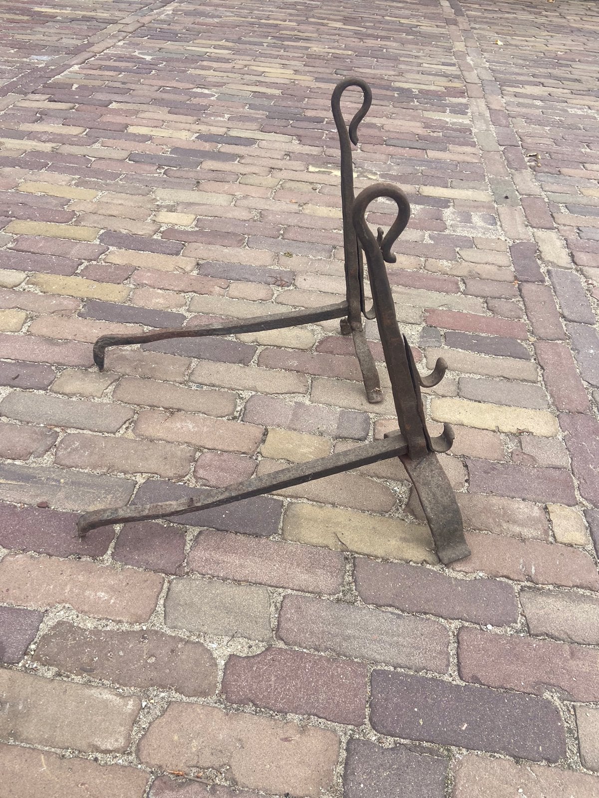 Vuurbokken Haardijzers smeedijzer 2 stuks, Huis en Inrichting, Haarden, Ophalen of Verzenden, Gebruikt, Vrijstaande haard