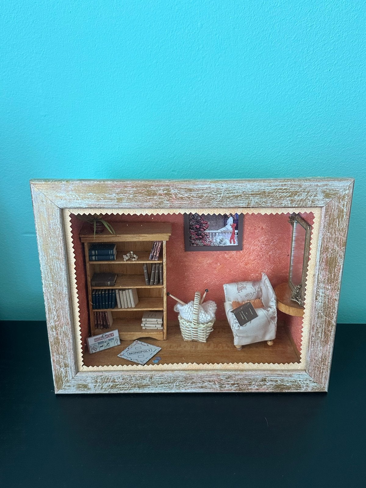 3D LIJST -  Miniaturen | Vintage | Woonkamer | Leeshoek, Ophalen of Verzenden, Zo goed als nieuw