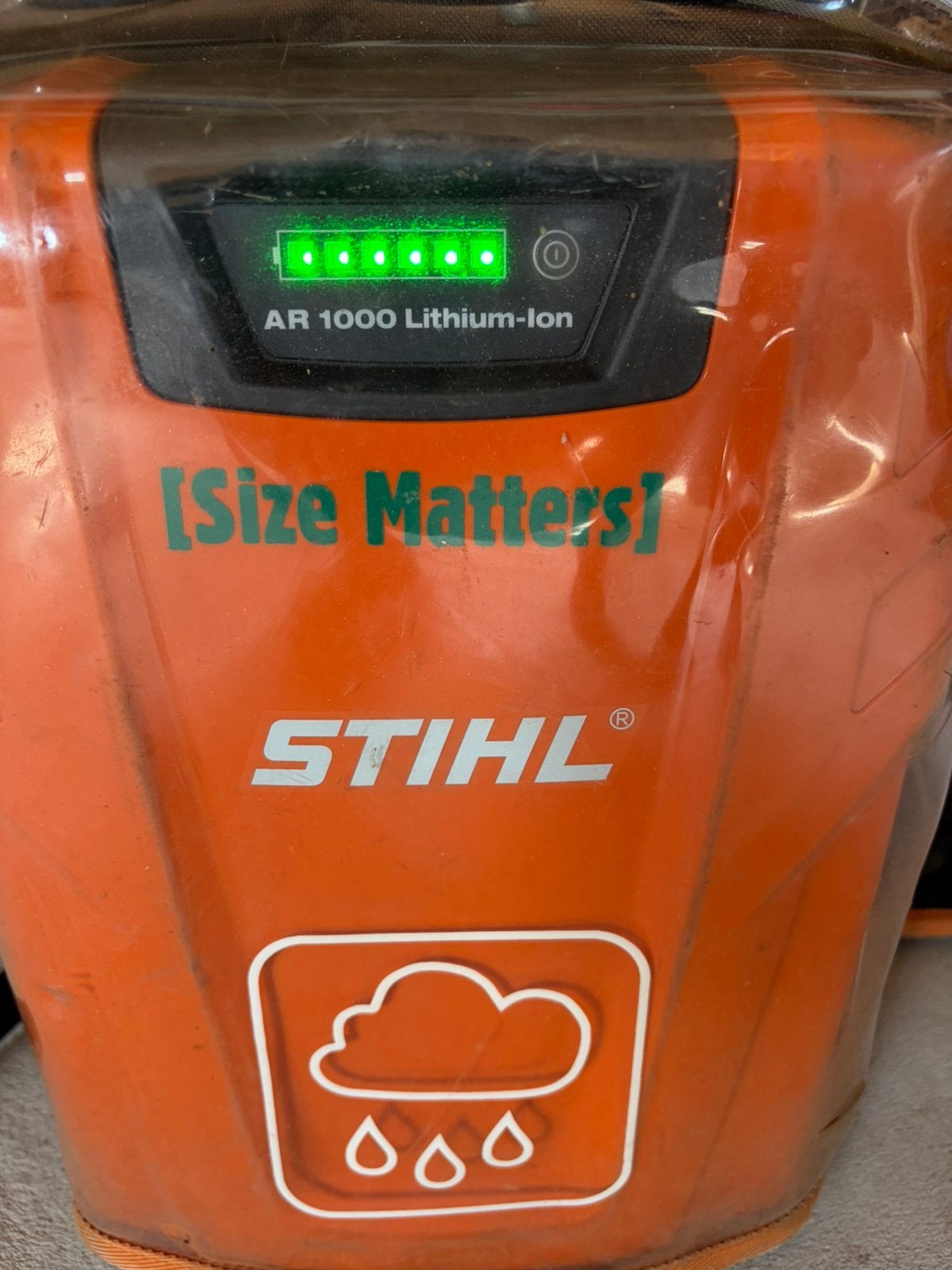 Stihl AR1000 rugaccu met harnas, kabel, dummy accu en regenh, Ophalen of Verzenden, Gebruikt, Overige soorten