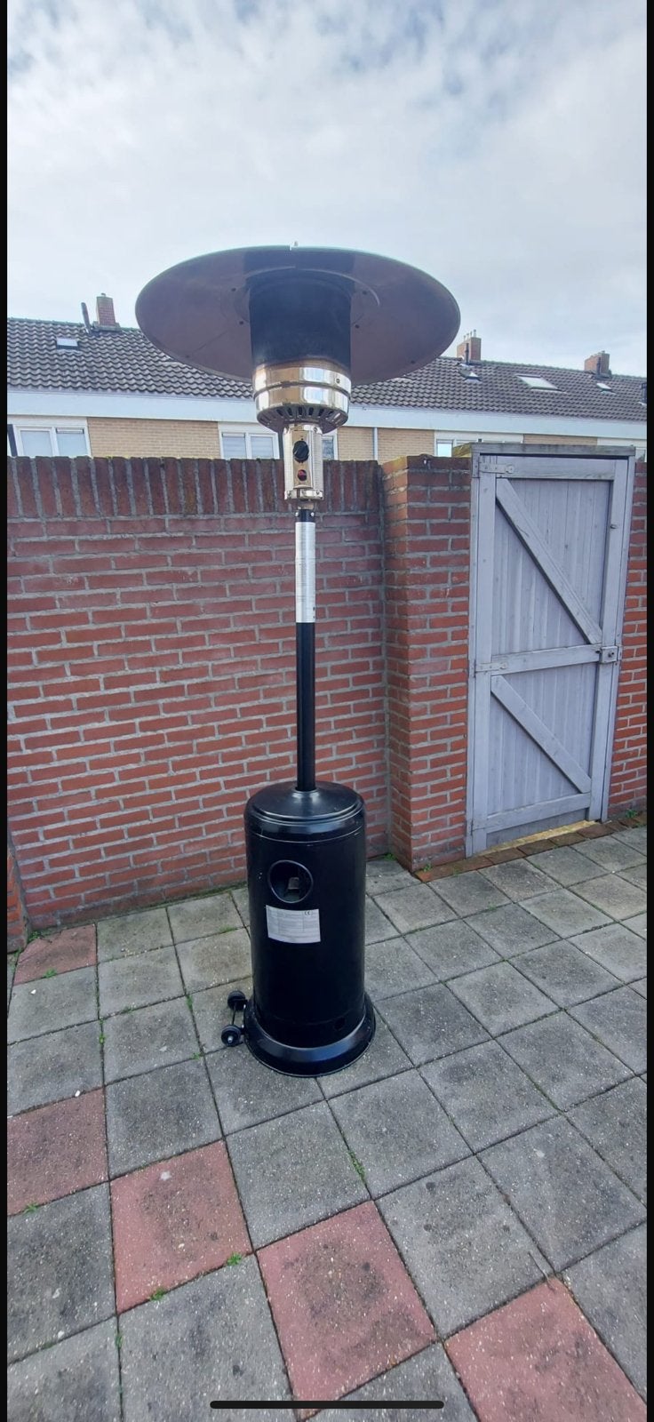 Terrasverwarmer / Gasheater op wielen, Tuin en Terras, Ophalen, Gebruikt