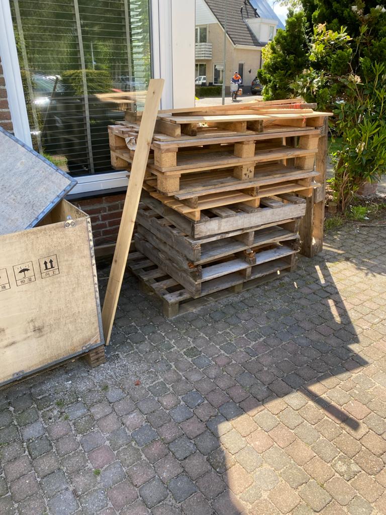 Openhaardhout van pallets - Gratis af te halen!, 3 tot 6 m³, Ophalen, Overige houtsoorten, Blokken