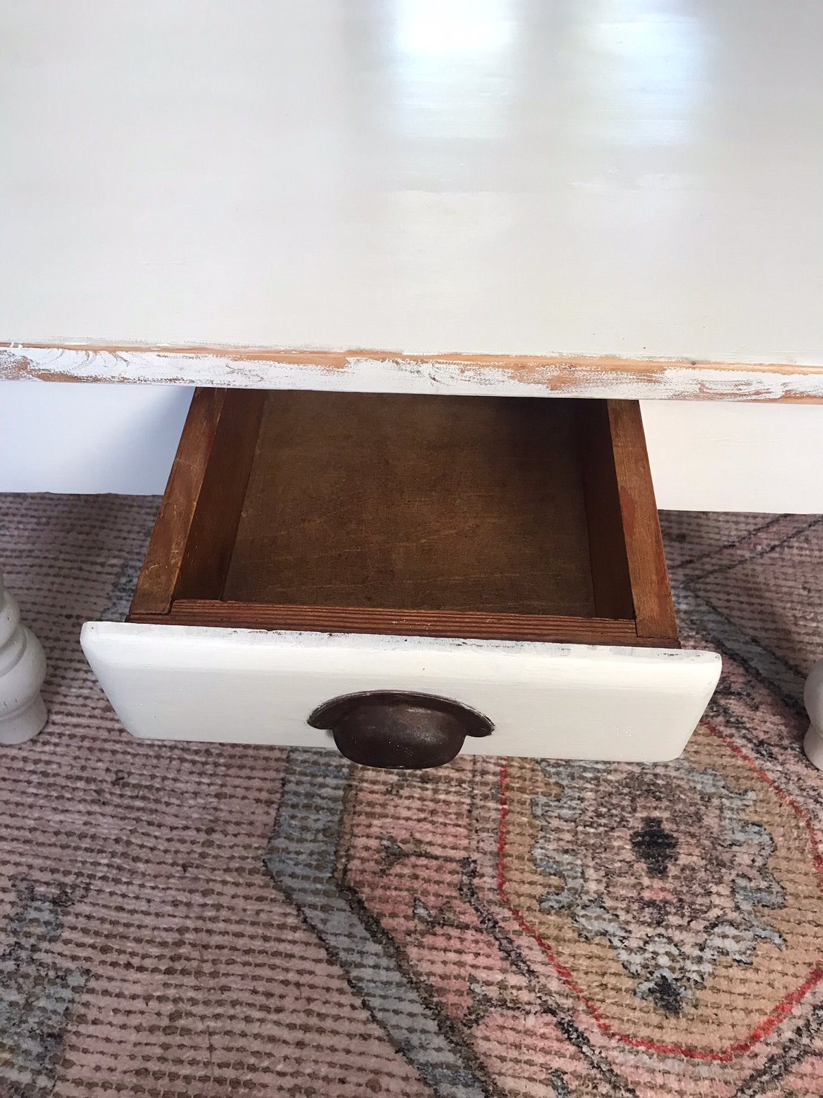 Grenen salontafel (wit geverfd), Ophalen, Gebruikt, 50 tot 100 cm, 50 tot 100 cm