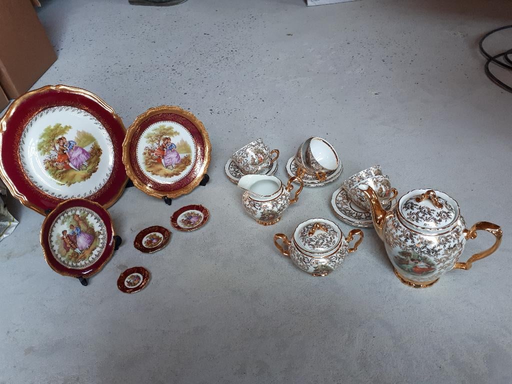 Vintage Goudeville Limoges Porseleinen servies, Ophalen of Verzenden