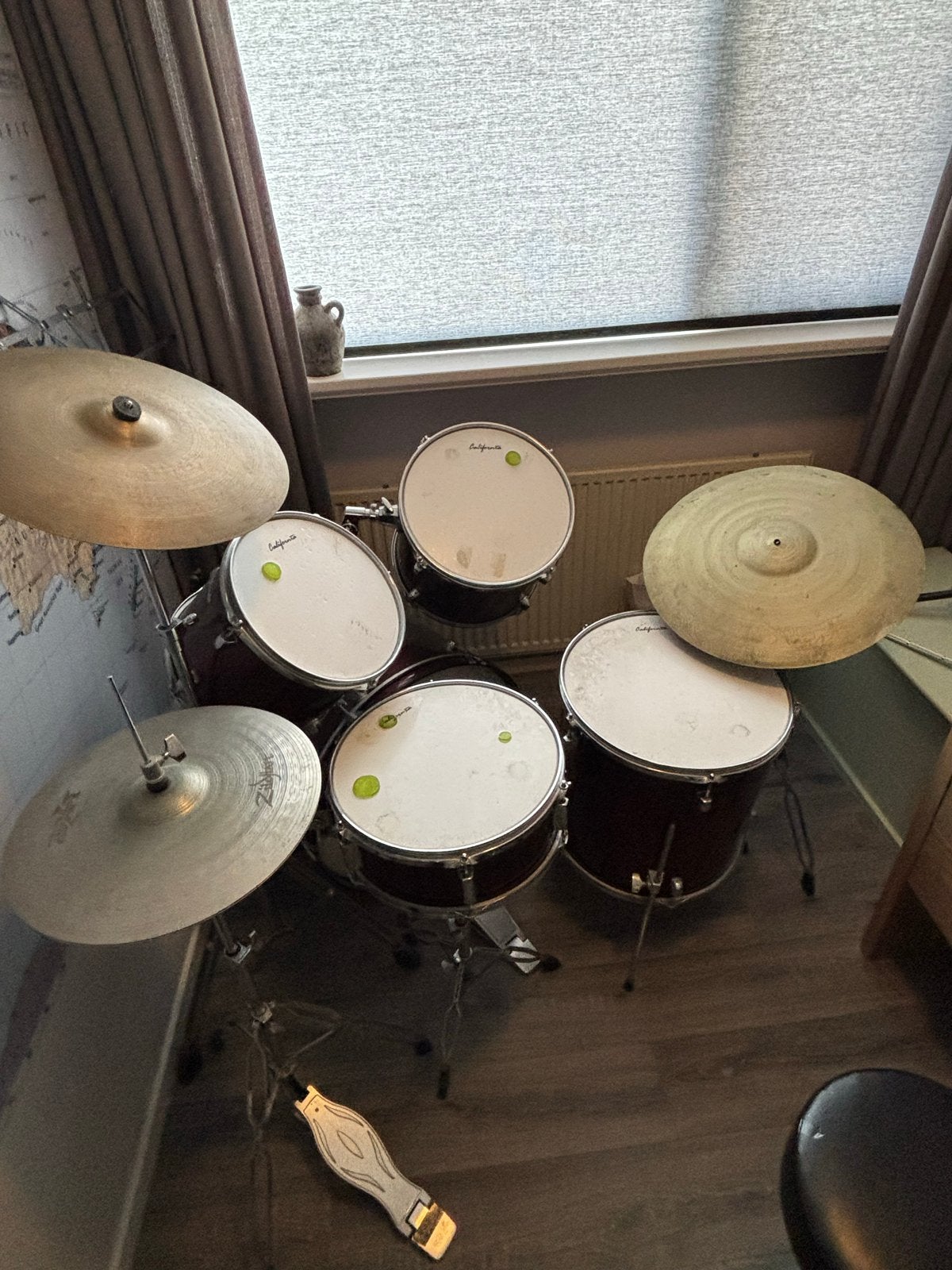 Compleet california drumstel met Zildjian bekkens, Muziek en Instrumenten, Ophalen, Gebruikt, Overige merken