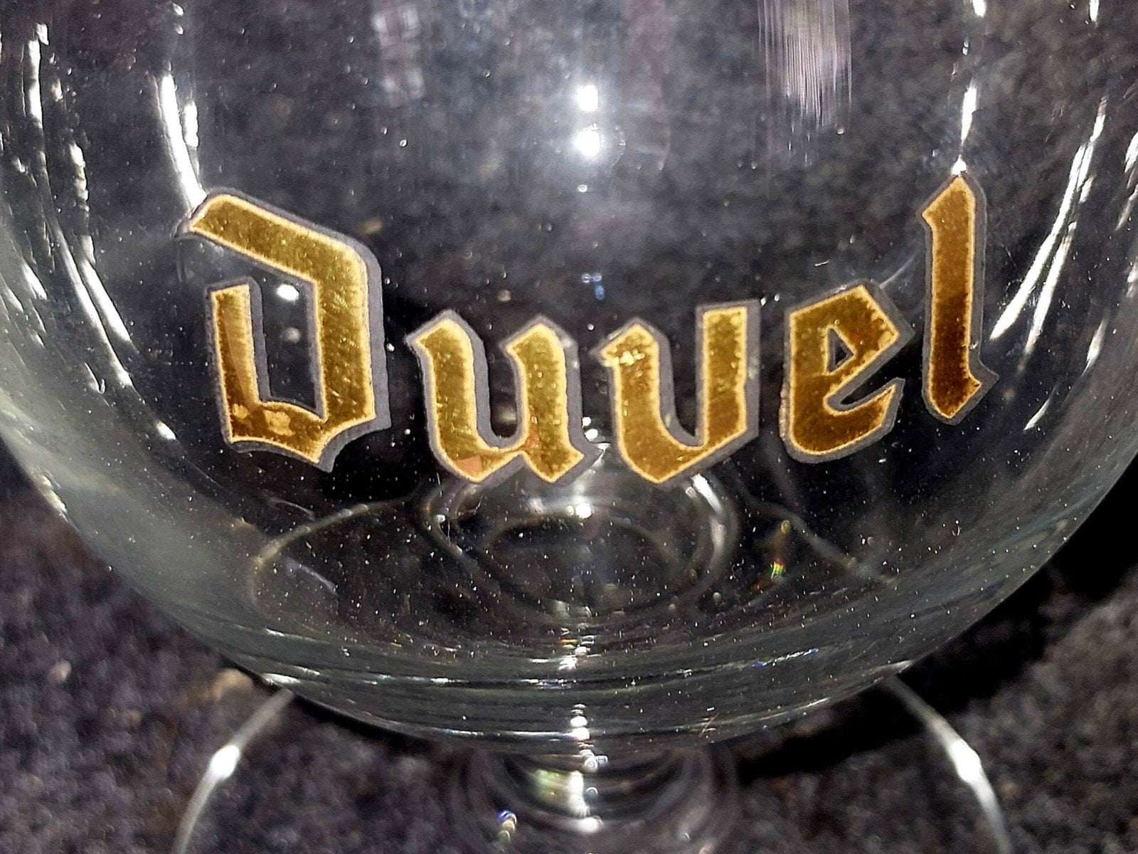 Duvel bierglas met gouden opdruk, Ophalen of Verzenden