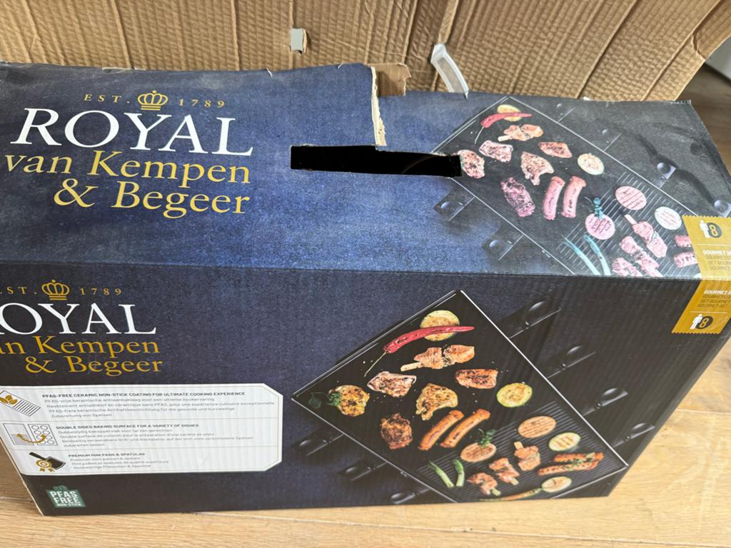 Royal van Kempen & Begeer Gourmetstel/Raclette, Ophalen, Zo goed als nieuw, 8 personen of meer