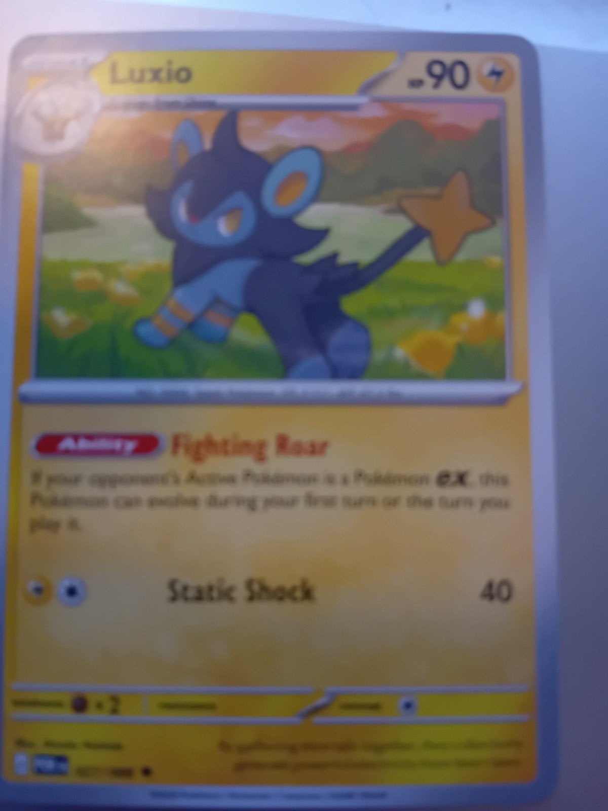 Luxio Pokémon Kaart - Fighting Roar & Static Shock, Ophalen of Verzenden, Gebruikt, Losse kaart, Foil