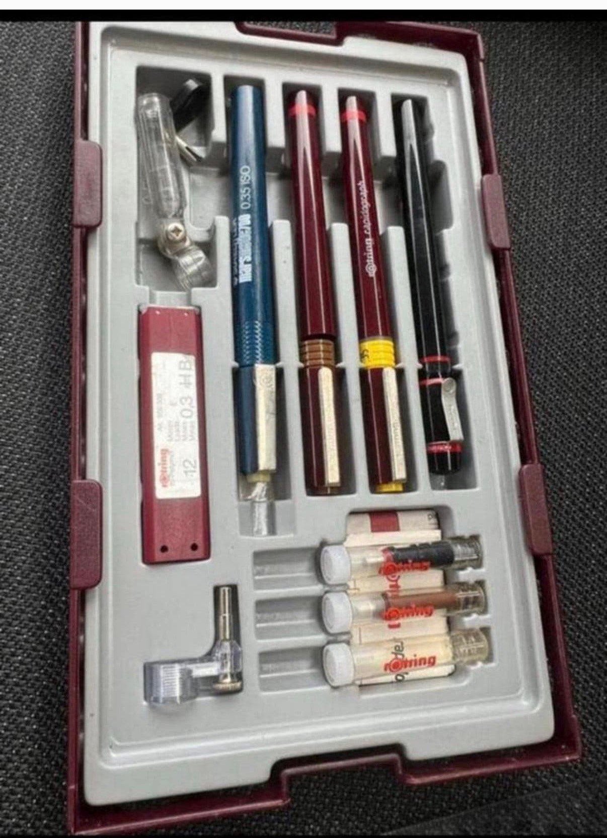 Tekenpen set Rotring, Ophalen of Verzenden, Zo goed als nieuw, Potlood of Stift