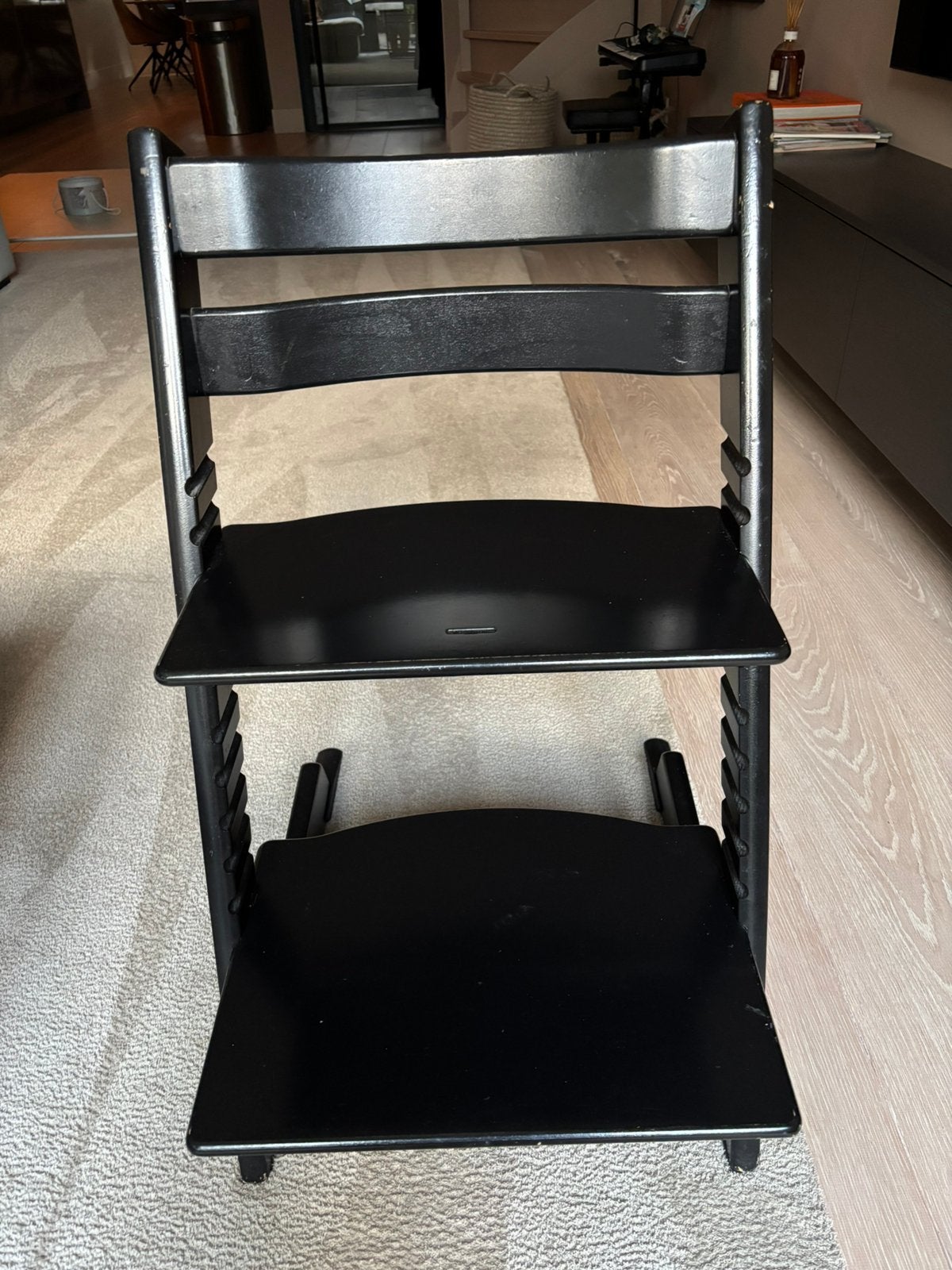 Stokke tripp trapp zwart, Ophalen, Gebruikt, Meegroeistoel