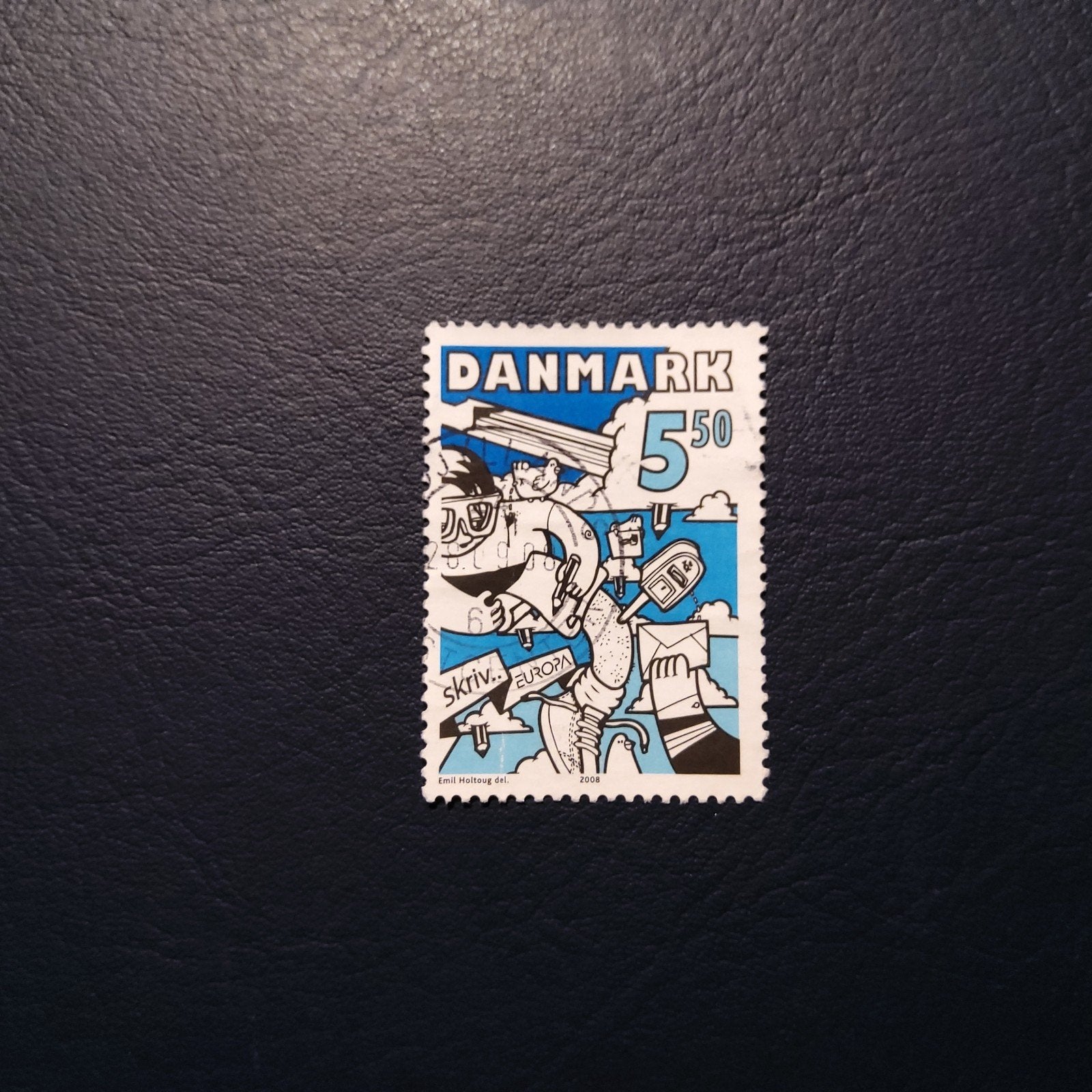 Denemarken postzegel 5.50 Skriv Europa 2004, Postzegels en Munten, Ophalen of Verzenden