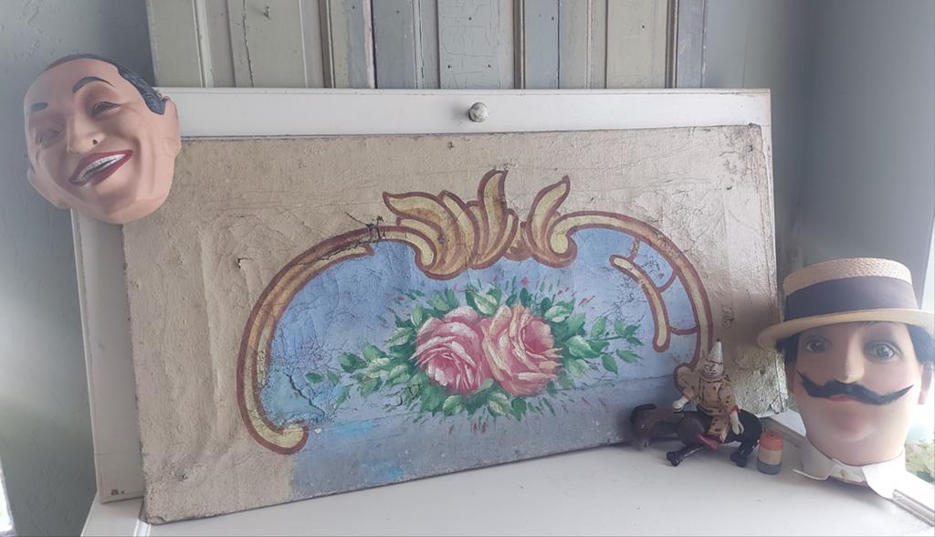 Antiek geschilderd kermis/ circus paneel, Antiek en Kunst, Ophalen